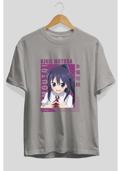 Kirie Motoba 4 Anime Ön Baskılı Gri Oversize T-Shirt %100 Pamuk Erkek Kadın fiyatları