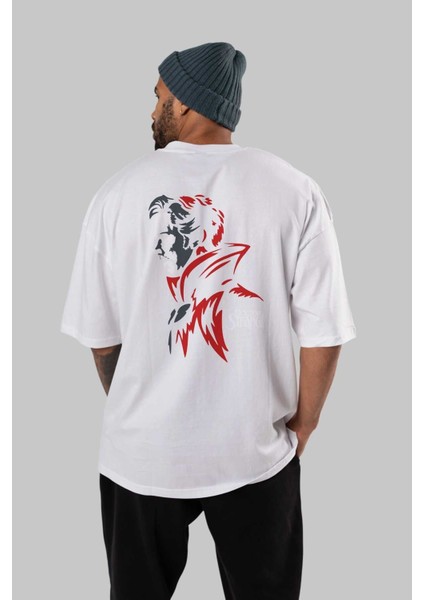 Doctor Strange (2) Arka Baskılı Beyaz Oversize T-Shirt Bisiklet Yaka Pamuk Erkek Kadın fırsatları