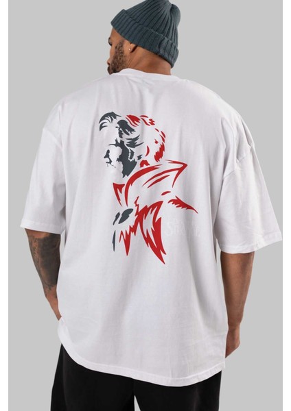 Doctor Strange (2) Arka Baskılı Beyaz Oversize T-Shirt Bisiklet Yaka Pamuk Erkek Kadın indirimleri