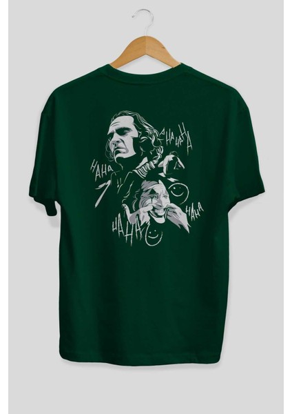 Joker 2 Arka Baskılı Zümrüt Yeşili Oversize T-Shirt Bisiklet Yaka Erkek Kadın fiyatları