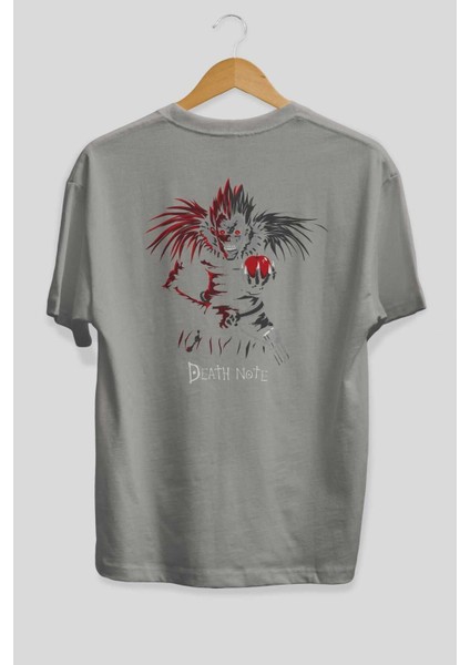 Death Note Ryuk Anime Arka Baskılı Gri Oversize T-Shirt %100 Pamuk Erkek Kadın fiyatları