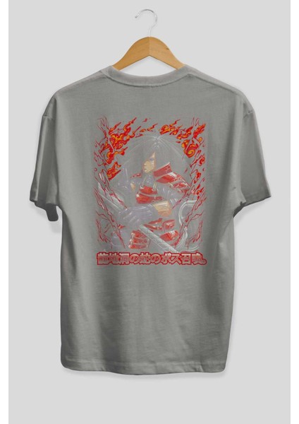 Naruto (12) Anime Arka Baskılı Gri Oversize T-Shirt %100 Pamuk Erkek Kadın fiyatları