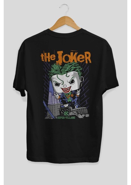 Joker (6) Arka Baskılı Siyah Oversize T-Shirt Bisiklet Yaka Pamuk Erkek Kadın fiyatları