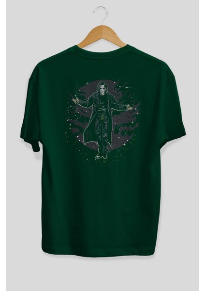 The Crow Arka Baskılı Zümrüt Yeşili Oversize T-Shirt Erkek Kadın Bisiklet Yaka fiyatları