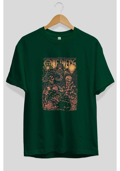 One Pıece Anime Ön Baskılı Zümrüt Yeşili Oversize T-Shirt Erkek Kadın fiyatları