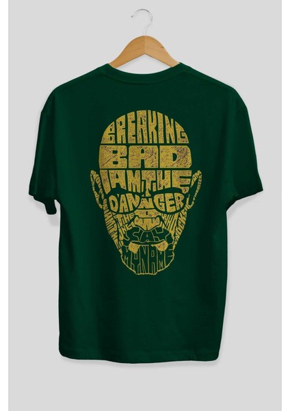 Breaking Bad Arka Baskılı Zümrüt Yeşili Oversize T-Shirt Unisex Erkek Kadın Bisiklet Yaka