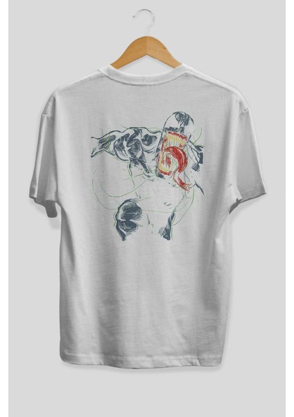 Venom (6) Arka Baskılı Beyaz Oversize T-Shirt Bisiklet Yaka Pamuk Erkek Kadın fiyatları