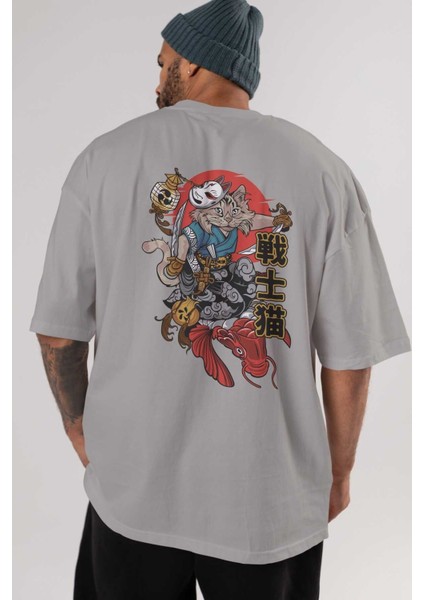 Trıbal (2) Anime Arka Baskılı Gri Oversize T-Shirt %100 Pamuk Erkek Kadın indirimleri