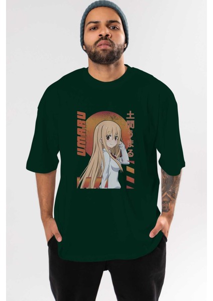 Umaru Doma 5 Anime Ön Baskılı Zümrüt Yeşili Oversize T-Shirt Erkek Kadın