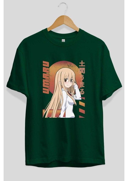 Umaru Doma 5 Anime Ön Baskılı Zümrüt Yeşili Oversize T-Shirt Erkek Kadın fiyatları