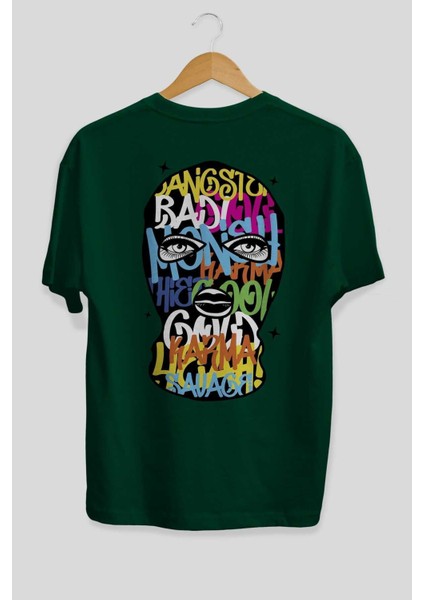 Karma Savage Arka Baskılı Zümrüt Yeşili Oversize T-Shirt Unisex Erkek Kadın Bisiklet Yaka fiyatları