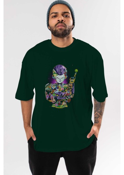 Dragon Ball Art (4) Anime Ön Baskılı Zümrüt Yeşili Oversize T-Shirt Erkek Kadın