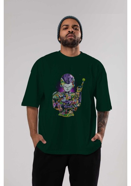 Dragon Ball Art (4) Anime Ön Baskılı Zümrüt Yeşili Oversize T-Shirt Erkek Kadın indirimleri