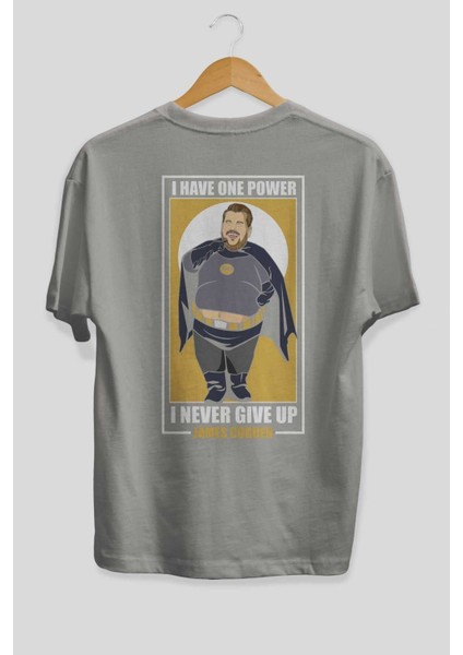 James Corden Batman Arka Baskılı Gri Oversize T-Shirt Unisex Erkek Kadın Bisiklet Yaka fiyatları