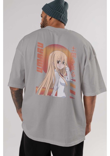 Umaru Doma 5 Anime Arka Baskılı Gri Oversize T-Shirt %100 Pamuk Erkek Kadın indirimleri