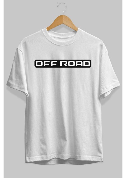 Off Road Ön Baskılı Beyaz Oversize T-Shirt Erkek Kadın Bisiklet Yaka fiyatları