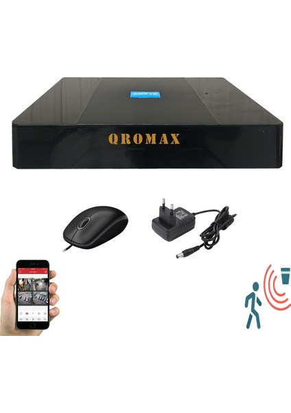 Qromax 3 Kameralı Set - Hareket Algılayan Gece Görüşlü 5 MP Sony Lensli FullHD Güvenlik Kamerası Seti 5136-9004