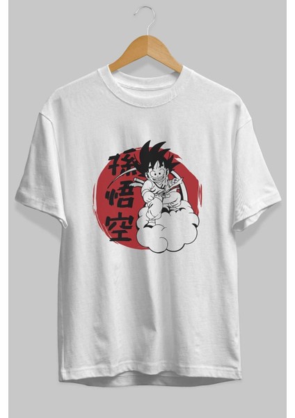 Dragon Ball Anime Ön Baskılı Beyaz Oversize T-Shirt Erkek Kadın fiyatları