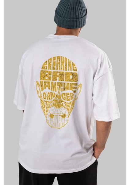 Breaking Bad Arka Baskılı Beyaz Oversize T-Shirt Erkek Kadın Bisiklet Yaka fırsatları