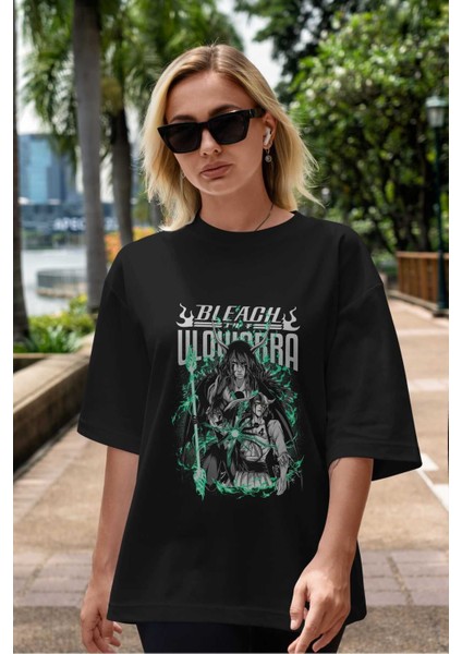 Bleach(Ulquıarra) Anime Ön Baskılı Siyah Oversize T-Shirt Erkek Kadın indirimleri