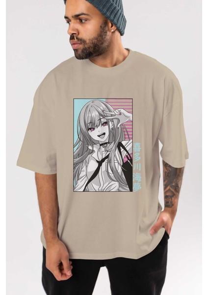 Marin Kitagawa 1 Anime Ön Baskılı Bej Oversize T-Shirt Erkek Kadın indirimleri