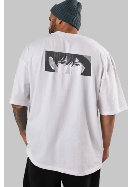 Wen-Li Yang 1 Anime Arka Baskılı Beyaz Oversize T-Shirt Pamuk Erkek Kadın indirimleri