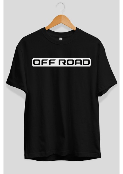 Off Road Ön Baskılı Siyah Oversize T-Shirt Erkek Kadın Bisiklet Yaka fiyatları
