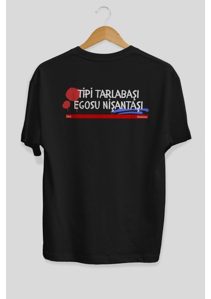 Tipi Tarlabaşı , Egosu Nişantaşı Arka Baskılı Siyah Oversize T-Shirt Erkek Kadın Bisiklet Yaka fiyatları