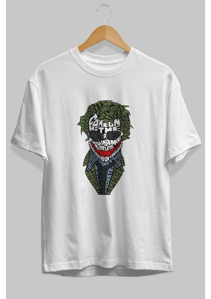 Why So Serious Ön Baskılı Beyaz Oversize T-Shirt Erkek Kadın Bisiklet Yaka fiyatları