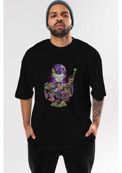 Dragon Ball Art (4) Anime Ön Baskılı Siyah Oversize T-Shirt Erkek Kadın