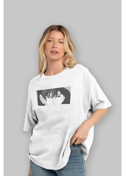 Wen-Li Yang 1 Anime Ön Baskılı Beyaz Oversize T-Shirt Erkek Kadın fırsatları