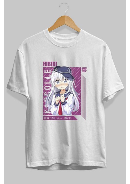 Hibiki 4 Anime Ön Baskılı Beyaz Oversize T-Shirt Erkek Kadın fiyatları