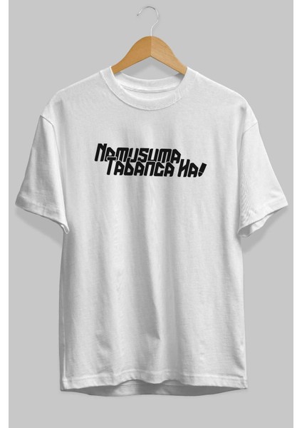 Namusuma Tabanca Ha Ön Baskılı Beyaz Oversize T-Shirt Erkek Kadın Bisiklet Yaka fiyatları