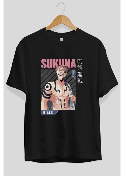Sukuna Ryoumen 1 Anime Ön Baskılı Siyah Oversize T-Shirt Erkek Kadın fiyatları