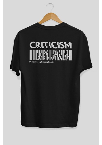 Criticism Streetwear Arka Baskılı Siyah Oversize T-Shirt Erkek Kadın Bisiklet Yaka fiyatları