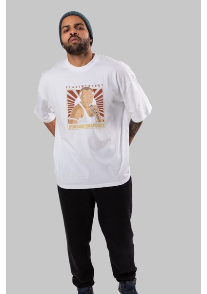 Freddy Puttin Ön Baskılı Beyaz Oversize T-Shirt Erkek Kadın Bisiklet Yaka indirimleri