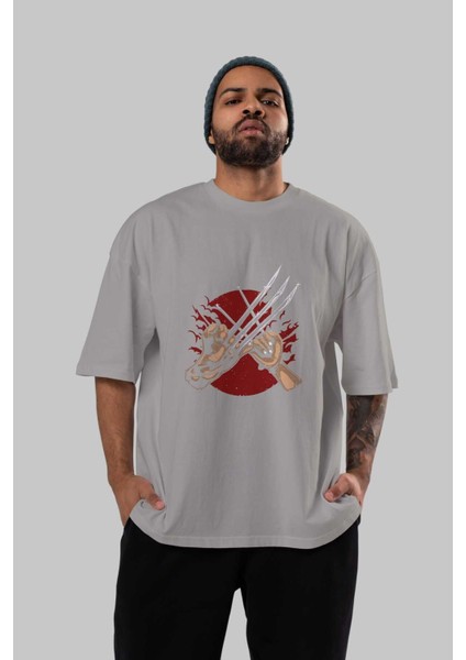Like Father Like Daughter Ön Baskılı Gri Oversize T-Shirt Unisex Erkek Kadın Bisiklet Yaka indirimleri