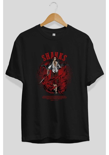 Shanks Anime Ön Baskılı Siyah Oversize T-Shirt Erkek Kadın fiyatları