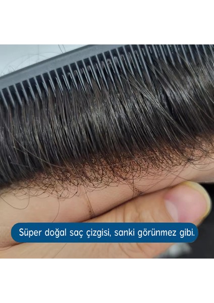 TF7959 Fransız Dantel Erkekler İçin Protez Saç - Toupee For Men - Doğal Dalgalı İnsan Saçı - Remy Saç - %130 Saç Yoğunluklu - Saç Değiştirme Sistemi - Peruk Ce Rohs