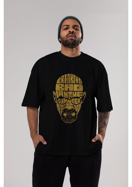 Breaking Bad Ön Baskılı Siyah Oversize T-Shirt Erkek Kadın Bisiklet Yaka modelleri
