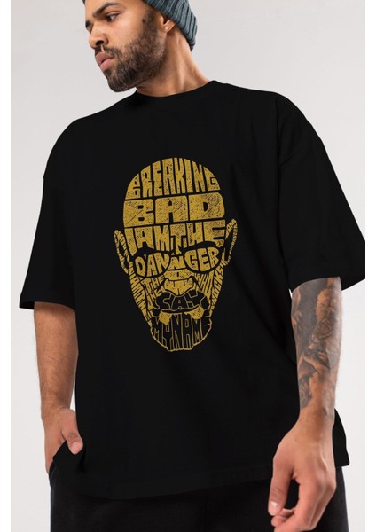 Breaking Bad Ön Baskılı Siyah Oversize T-Shirt Erkek Kadın Bisiklet Yaka indirimleri