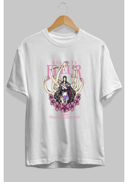 Gigante Fleur Anime Ön Baskılı Beyaz Oversize T-Shirt Erkek Kadın fiyatları