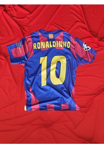 Halı Sahaya Uygun Tişört Forma Bordo Mavi Ronaldinho Barca