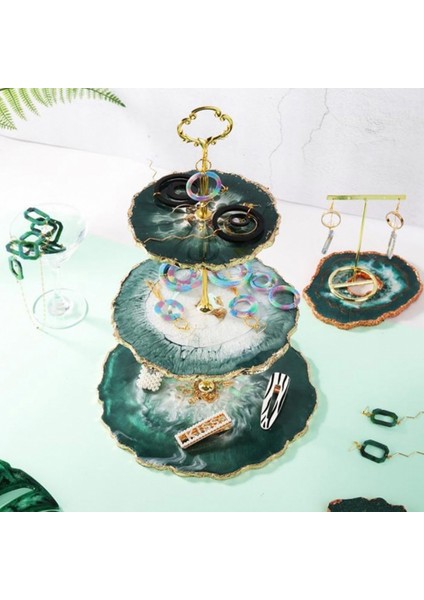 Epoksi Silikon Cupcake Standı Kalıp Yuvarlak Kek Standı 3'lü