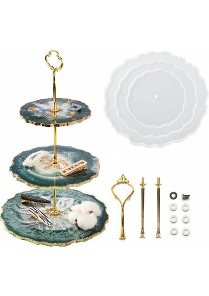 Epoksi Silikon Cupcake Standı Kalıp Yuvarlak Kek Standı 3'lü fiyatları