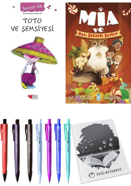 Mia ve Bazı Şekerli Şeyler ve Toto ve Şemsiyesi 2'li Set - Kalem