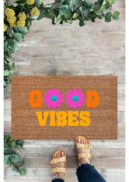 Good Vibes, Iç ve Dış Kapı Önü Paspası, Desenli Paspas