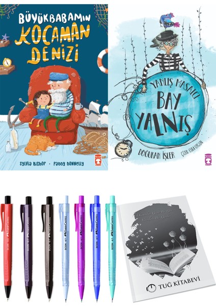 Yanlış Masalcı Bay Yalnış ve Büyükbabamın Kocaman Denizi 2'li Set - Kalem