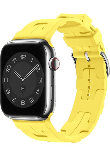 Apple Watch 38MM Kordon Silikon Yapılı Metal Tokalı KRD92
