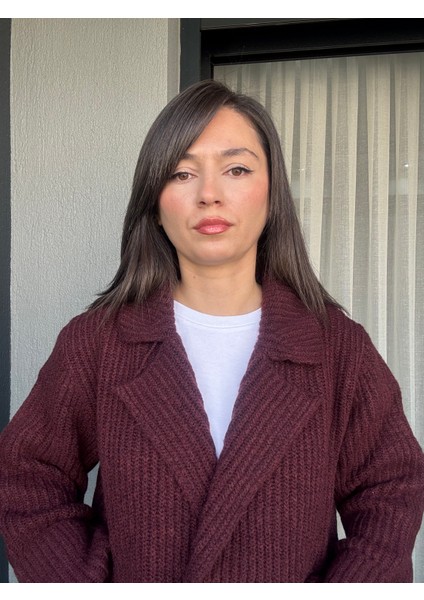 Bordo Kruvaze Yaka Ceket Hırka fiyatları